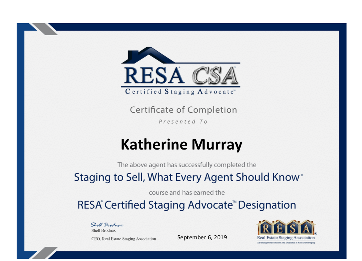 RESA Certified Staging Advocate Designation